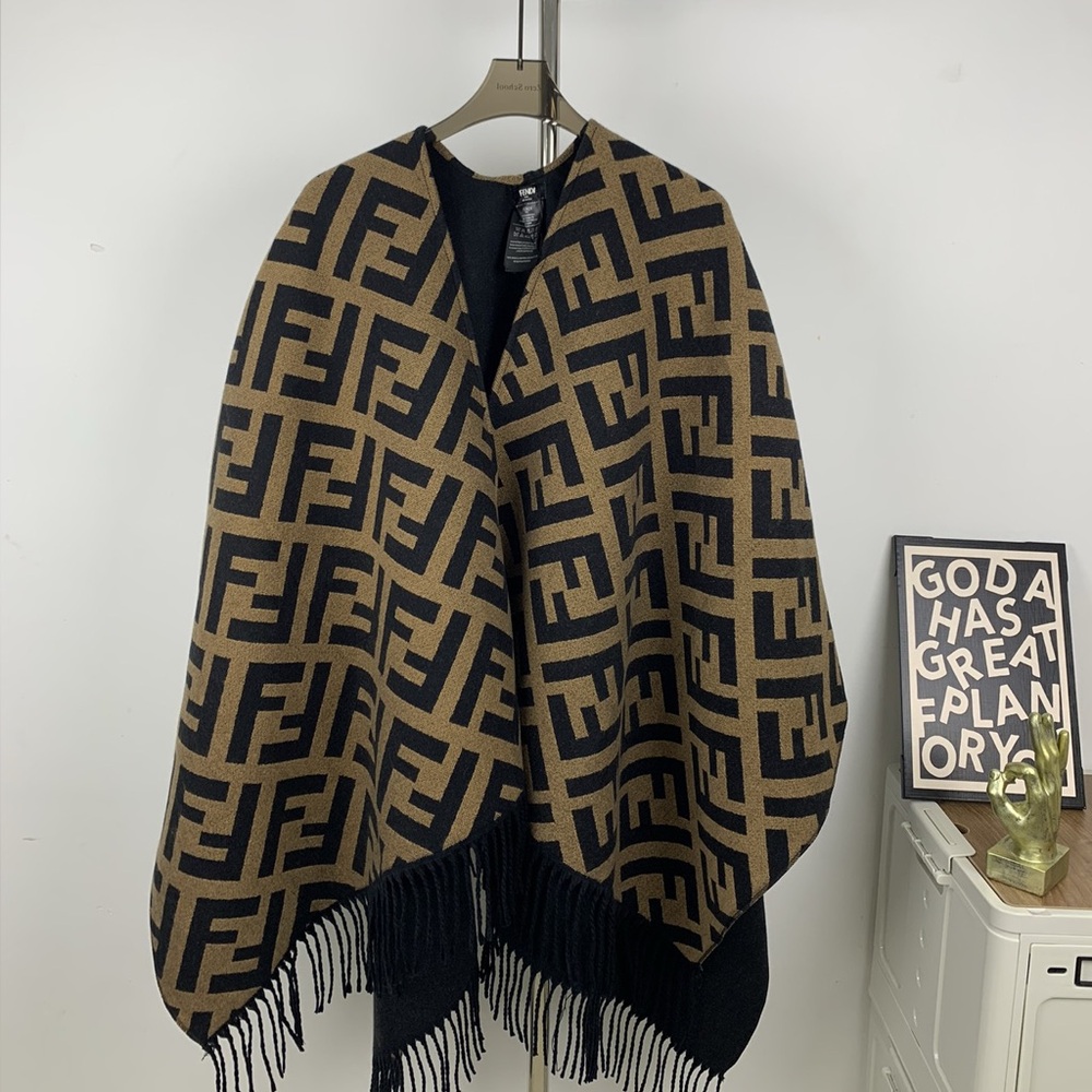 Fendi Classic FF Monogram Double-Sided Poncho